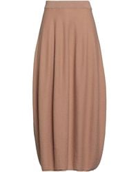 Antonelli - Camel Midi Skirt Virgin Wool, Silk, Cashmere - Lyst