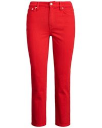 Lauren by Ralph Lauren Pantacourt en jean - Rouge