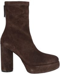 Vic Matié - Dark Ankle Boots Leather - Lyst