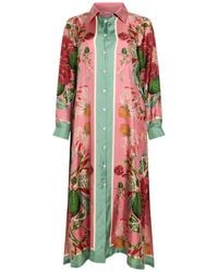 Franco Ferrari - Antique Rose Midi Dress Silk - Lyst