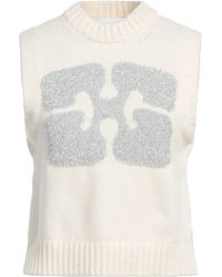 Ganni - Ivory Sweater Wool, Recycled Wool, Recycled Polyacrylic, Polyamide, Metallic Fiber - Lyst