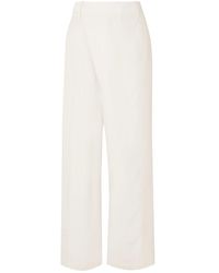Womens Clothing Trousers Slacks and Chinos Wide-leg and palazzo trousers 3.1 Phillip Lim Cropped Taffeta Wide-leg Trousers in Natural 