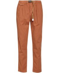 White Sand - Tan Pants Cotton, Lyocell - Lyst