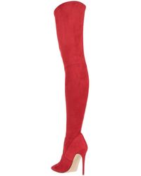 red suede over the knee boots
