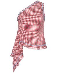MSGM - Top Viscose, Linen, Polyester, Cotton - Lyst