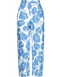 Piazza Sempione Tropical-print Wide-leg Trousers - Blue
