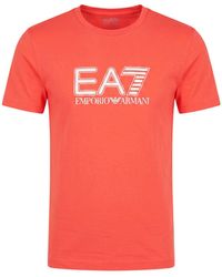 EA7 - T-Shirt Cotton, Elastane - Lyst