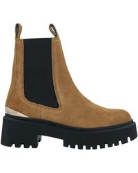 Maje - Camel Ankle Boots Leather - Lyst