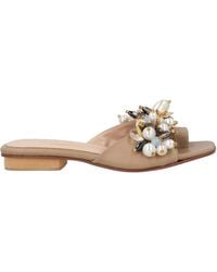 Elina Linardaki - Taupe Thong Sandal Leather - Lyst