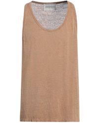 Amaranto - Tank Top Linen, Elastane - Lyst