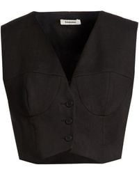 Sandro - Tailored Vest Linen, Cotton, Elastane - Lyst