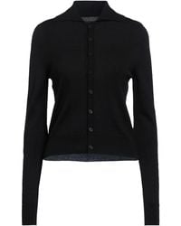 MM6 by Maison Margiela - Cardigan Acrylic, Virgin Wool, Cow Leather - Lyst