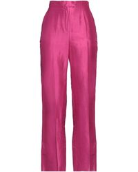 Max Mara - Fuchsia Pants Silk - Lyst