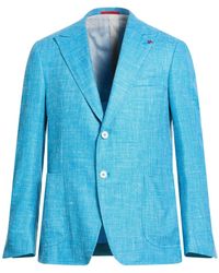 Isaia - Blazer Wool, Silk, Linen, Polyamide - Lyst