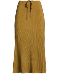 Roberto Collina - Khaki Midi Skirt Viscose, Polyester - Lyst
