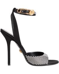 Versace - Sandals Textile Fibers, Leather - Lyst
