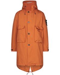 Stone Island - Overcoat & Trench Coat Polyester, Polyamide - Lyst