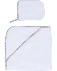 Burberry Towelling Dressing Gown - White