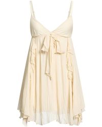 Aniye By - Cream Mini Dress Viscose, Cotton, Elastane - Lyst