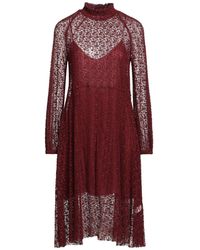 forte_forte - Burgundy Midi Dress Cotton, Polyamide, Acetate, Viscose - Lyst