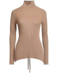 Erika Cavallini Semi Couture - Sand Turtleneck Virgin Wool - Lyst
