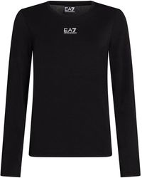 EA7 - T-Shirt Organic Cotton, Modal, Elastane - Lyst