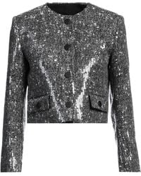 Sandro - Charcoal Jacket Polyester, Wool, Acrylic, Cotton - Lyst