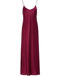 Roberto Collina - Burgundy Maxi Dress Silk, Elastane - Lyst