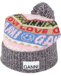 Ganni - Azure Hat Wool, Recycled Wool, Recycled Polyacrylic - Lyst