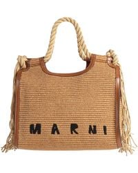 Marni - Camel Handbag Cotton, Polyamide, Cow Leather - Lyst