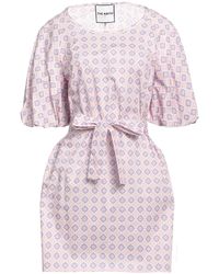 THE ABITO Milano - Lilac Mini Dress Cotton, Elastane - Lyst