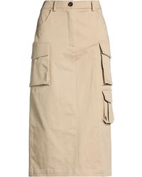 Ballantyne - Khaki Midi Skirt Cotton, Elastane - Lyst