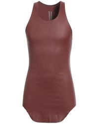Rick Owens - Rust Tank Top Lambskin, Cotton, Lycra - Lyst