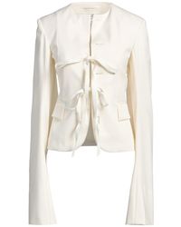 MM6 by Maison Martin Margiela - Cream Jacket Polyester, Virgin Wool, Elastane - Lyst