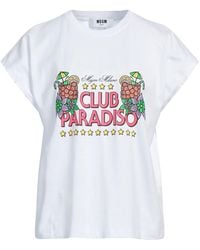 MSGM - T-Shirt Cotton - Lyst