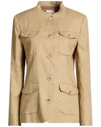 Semicouture - Khaki Jacket Linen, Polyester - Lyst