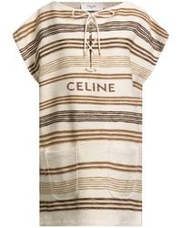 Celine - Mini Dress Cotton, Polyamide - Lyst
