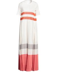 Agnona - Cream Maxi Dress Cashmere - Lyst