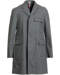 Thom Browne - Overcoat & Trench Coat Wool, Polyurethane - Lyst