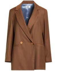 Niu - Tan Blazer Polyester, Viscose, Virgin Wool, Elastane - Lyst