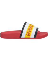 Opening Ceremony Striped Rubber Slides Red