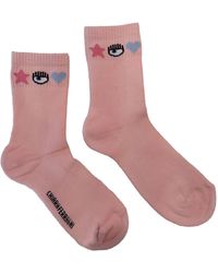 Chiara Ferragni Baumwolle Eyelike Socken in Pink Damen Bekleidung Strumpfware Socken 