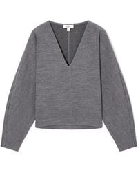 COS - V-neck Boiled-wool Sweater - Lyst