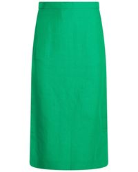 Suoli - Midi Skirt Linen, Lyocell, Cotton - Lyst