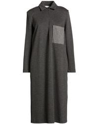 Hache - Charcoal Midi Dress Viscose, Polyamide, Elastane - Lyst