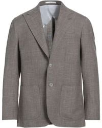 Barba Napoli - Taupe Blazer Wool, Silk, Linen - Lyst