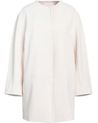RUE DU BAC - Ivory Overcoat & Trench Coat Polyester, Elastane - Lyst