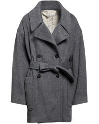 Alysi - Chocolat Coat Alpaca Wool, Polyamide, Virgin Wool - Lyst