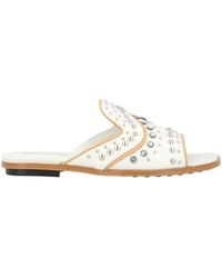 Tod's Mules ornées de cristaux - Blanc