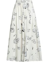 MSGM - Ivory Maxi Skirt Cotton - Lyst